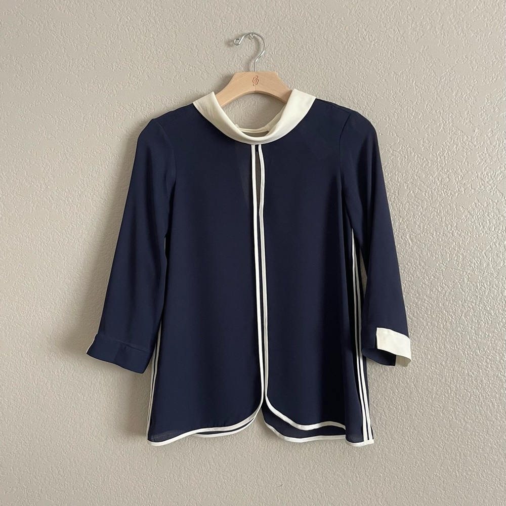 ZARA Navy Blue Blouse